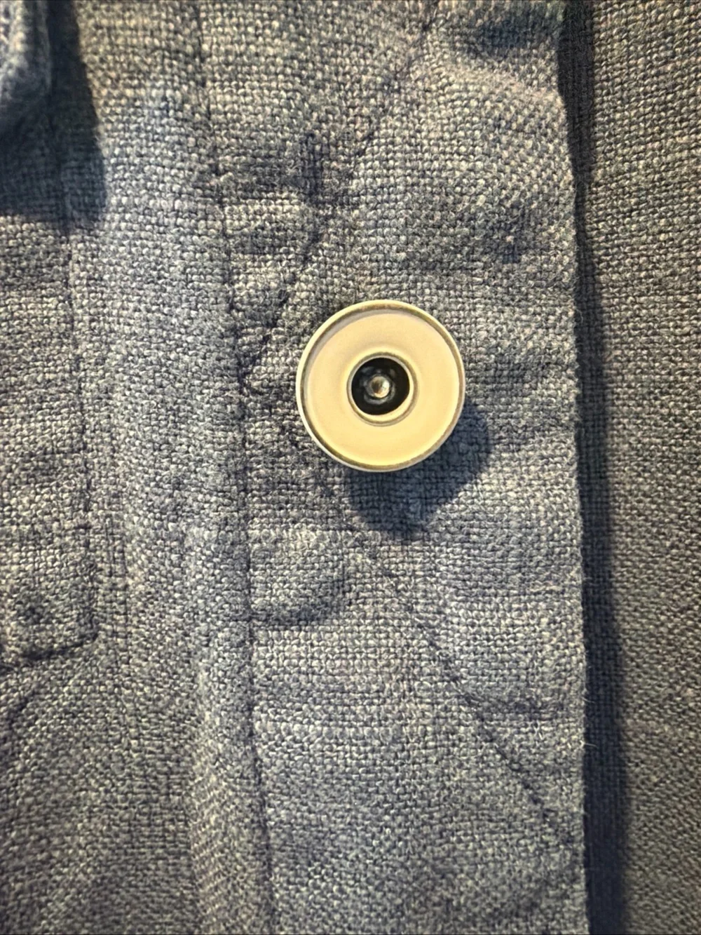 Soft Surroundings Light Blue Denim Jacket with Crochet Sleeves